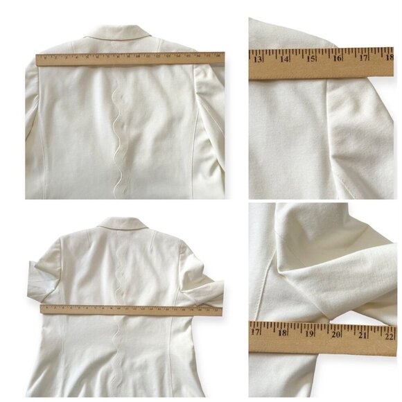 Akris Punto Scalloped Sleeve Blazer,  White/Ivory, Size‎ 12 - Picture 12 of 16